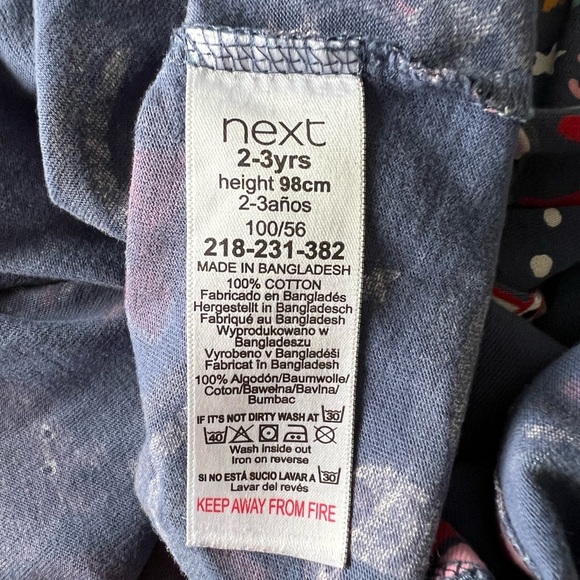 Next Peppa Pig: Long Sleeve Peppa Rainbow pattern Girls Dress: Size 2-3 years - Picture 3 of 4